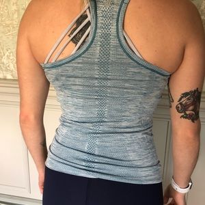 Heathered blue size 4 swiftly tank Lululemon
